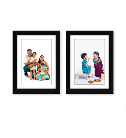 Chitra Frames: Twin Black Wood Photo Collage Frames (Set of 2) - 6x8