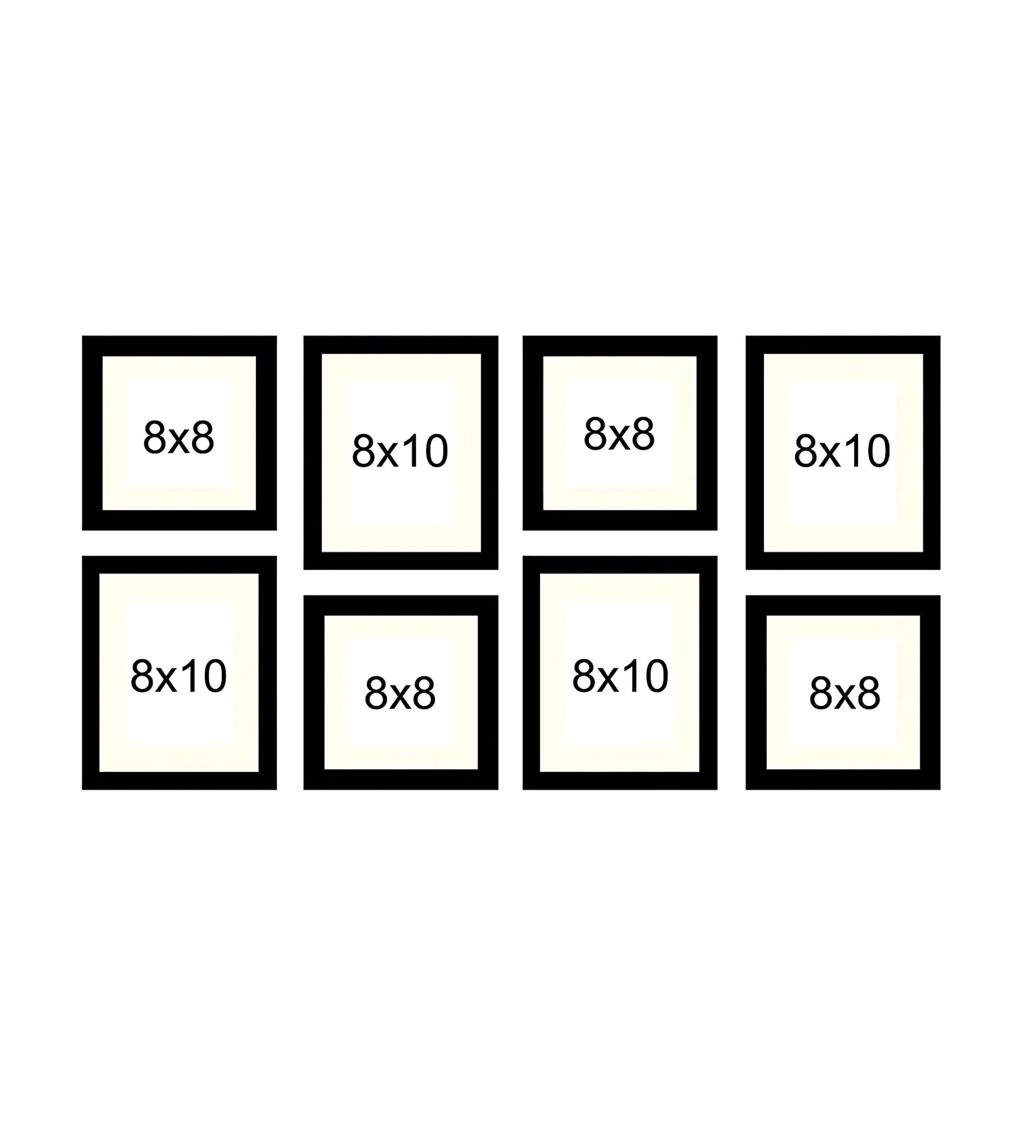 ChitraFrames: 8-Piece Set of Black Synthetic Wood Photo Frames