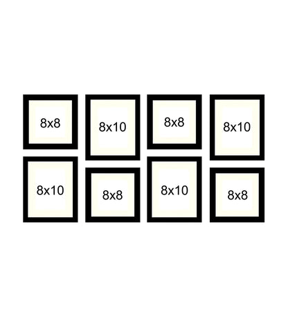 ChitraFrames: 8-Piece Set of Black Synthetic Wood Photo Frames